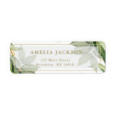 Green Foliage Gold Modern Return Address Label (Vorne)