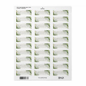 Green Foliage Gold Modern Return Address Label (Vorne)