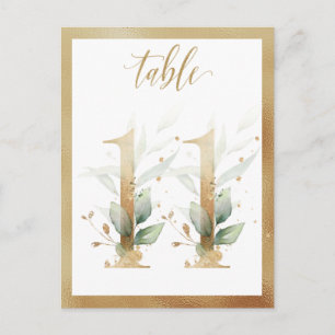 Green Foliage Gold Tischnummern, Tabelle 11 Karte