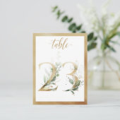 Green Foliage Gold Tischnummern, Tabelle 23 Card Postkarte (Stehend Vorderseite)