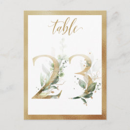 Green Foliage Gold Tischnummern, Tabelle 23 Card Postkarte