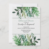 Green Foliage Hochzeitessen Probe Einladung (Vorderseite)