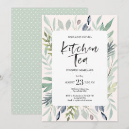 Green Foliage Kitchen Tee Party Einladung