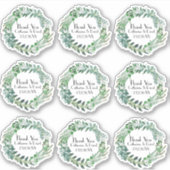 Green Foliage Kranz Danke Set Aufkleber (Vorderseite)