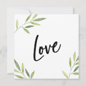 Green Foliage Moderne Handschrift Wir Got Verheira Einladung (Rückseite)