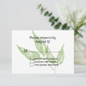 Green Foliage Nature Wedding RSVP Card Karte (Stehend Vorderseite)