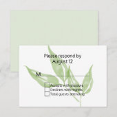 Green Foliage Nature Wedding RSVP Card Karte (Vorne/Hinten)