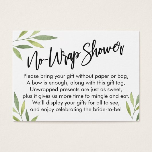 Green Foliage No-Wrap-Brautparty-Geschenkkarte (Vorderseite)