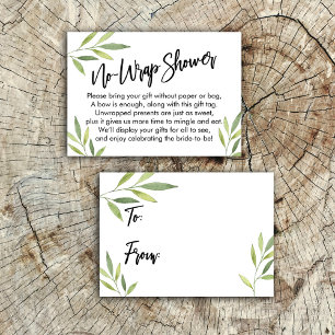 Green Foliage No-Wrap-Brautparty-Geschenkkarte