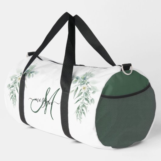 Green Foliage Personalized Gym Duffel Bag Duffle Bag (Rechte Ecke)
