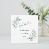 Green Foliage Save the Date Invitation (Stehend Vorderseite)