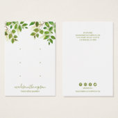 Green Foliage Schmuck 3 Hole Earring Display (Vorne & Hinten)