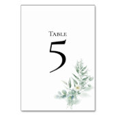 Green Foliage Table Number Card Tischnummer (Rückseite)