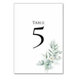 Green Foliage Table Number Card Tischnummer