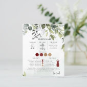 Green Foliage Text Script Bridesmaid Info Card (Stehend Vorderseite)