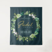 GREEN FOLIAGE WATERCOLOR BRAUTPARTY WILLKOMMEN WANDTEPPICH (Vorderseite)