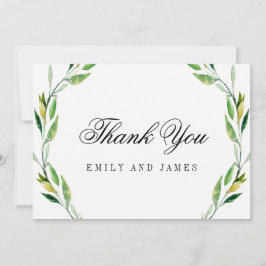 Green Foliage Wedding Dankeschön Karten
