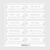 Green Foliage Wedding Guest Address Labels (Blatt)