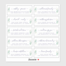 Green Foliage Wedding Guest Address Labels
