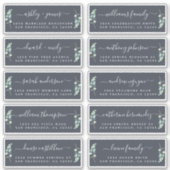 Green Foliage Wedding Guest Address Labels (Vorderseite)