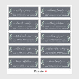 Green Foliage Wedding Guest Address Labels