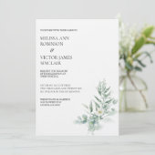 Green Foliage Wedding Invitation Einladung (Stehend Vorderseite)