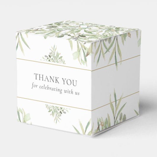 Green Foliage Wedding Vielen Dank für Ihr Interess Geschenkschachtel (Rückseite)