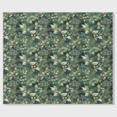 Green Foliage Weihnachtsgeschenk Wrap Geschenkpapier (Flach)