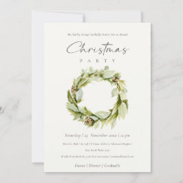 Green Foliage Winterkranz Weihnachtsfest Party Einladung