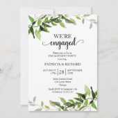 Green Foliage Wir sind Verlobte Engagement Party Einladung (Vorderseite)