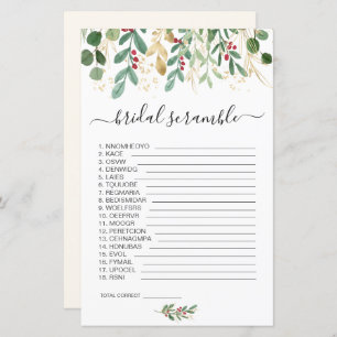 Green Foliage Word Scramble Brautparty Game