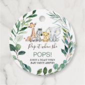 Green Foliage Wreath Safari Baby Shower Pop It Geschenkanhänger (Vorderseite)