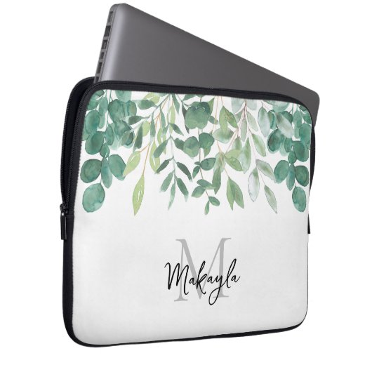 Green Folies für Monogramm Laptopschutzhülle (Vorne Rechts)