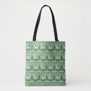 Green Folk Art Floral Tasche