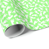 Green Foot druckt Baby Dusche Wrapping Paper Geschenkpapier (Rolleneckpunkt)