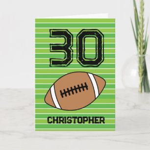 Green Football 30. Geburtstagskarte Karte