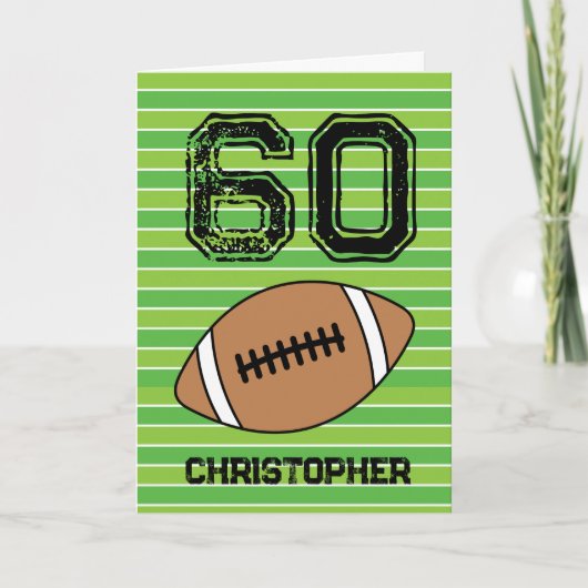 Green Football 60. Geburtstagskarte Karte (Vorderseite)