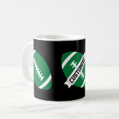 Green Football Coach / Fan Custom Team Name Sports Kaffeetasse (Vorderseite Links)