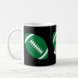 Green Football Coach / Fan Custom Team Name Sports Kaffeetasse