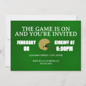 Green Football Game Night Invitation Einladung (Vorderseite)