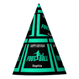 Green Football Player Girl Birthday Girl Team Partyhütchen