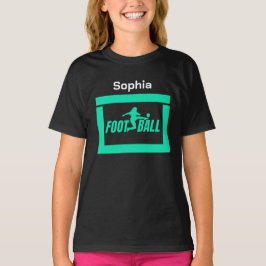 Green Football Player Girl, Birthday Girl Team T-Shirt