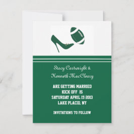 Green Football Save The Date Announcement Einladung