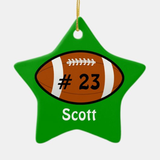 Green Football Star Ornament (Vorne)