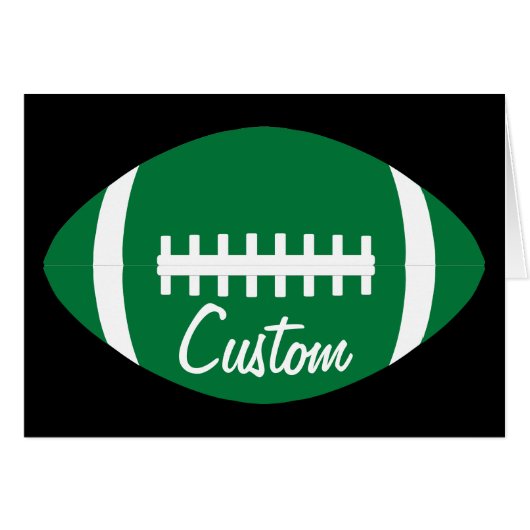 Green Football Team Party Custom Text Greeticard (Vorderseite (Horizontal))
