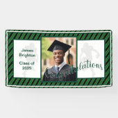 Green Football Themed Foto Abschluss Banner (Horizontal)