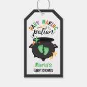 Green Footprint Hexe Cauldron Baby Making Potion Geschenkanhänger (Vorderseite)