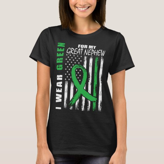 Green For Great Nephew Kidney Disease Awareness Fl T-Shirt (Vorderseite)