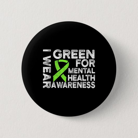 Green for Mental Health Awareness 1 Button (Vorderseite)