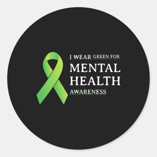 Green for Mental Health Awareness Monat 4 Runder Aufkleber (Vorderseite)